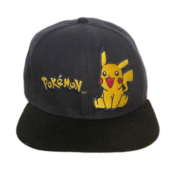 Official POKEMON PIKACHU Embroidered Snapback Logo Cap Hat - Picture 1 of 7